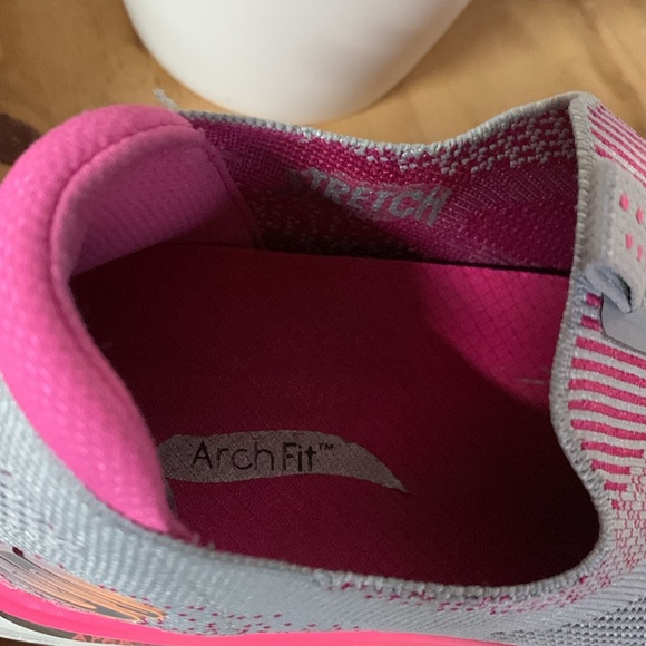 Ladies Sketchers Arch fit, Gray, orange, dark pink - Picture 3 of 5